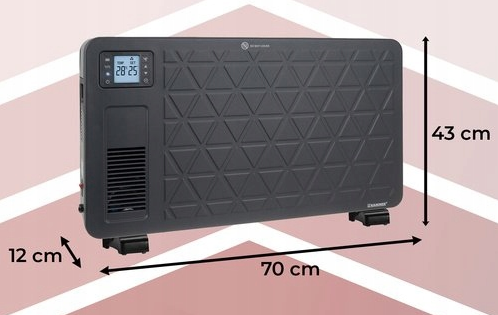 Конвектор, енергоефективний обігрівач KAMINER Black 26403 фото
