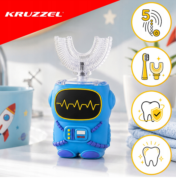 Дитяча зубна щітка звукова, електрична, Kruzzel PRO 360, 5 режимів 27758 фото