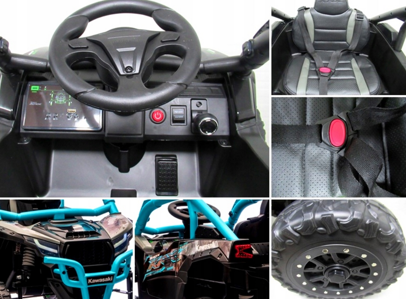 Дитячий електромобіль KAWASAKI TERYX UTV 4x4, блакитний JS330 фото