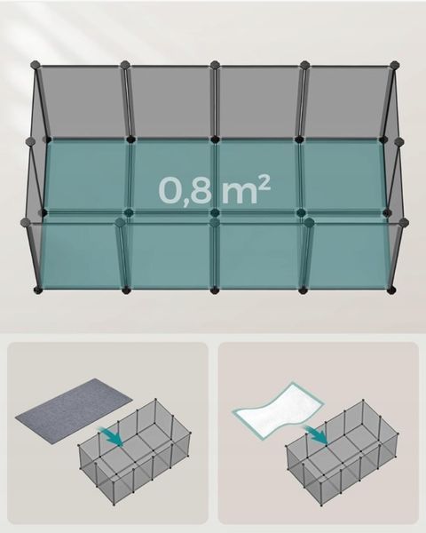 Модульная клетка-манеж для кроликов, грызунов и ежей 125&times;63&times;42 см LPC001G01 фото